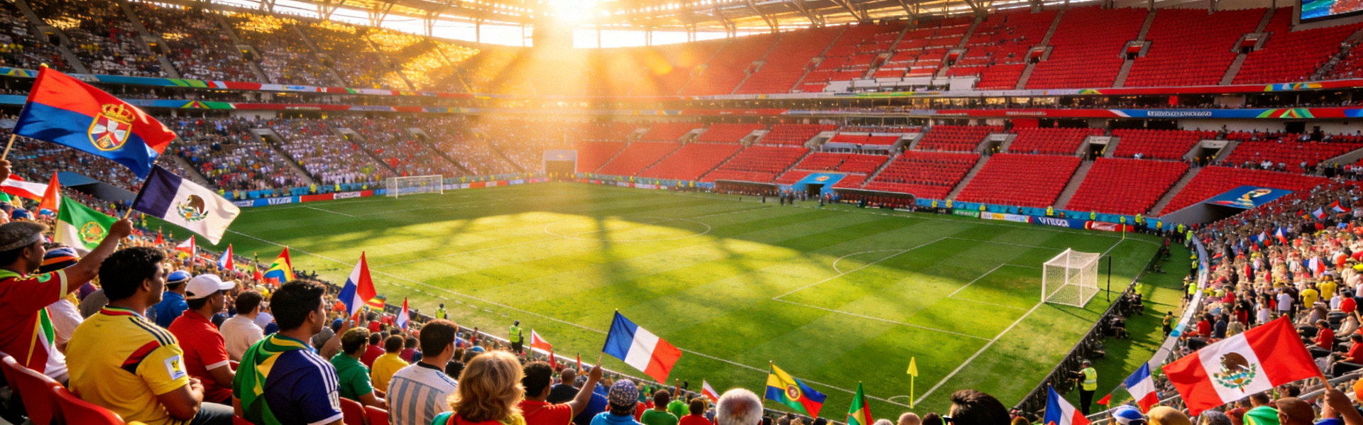 世界杯主体育场全景 - 绿茵场与观众席座无虚席的壮观场面